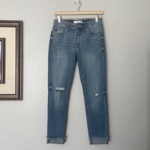 KanCan Mid-Rise Distressed Skinny Jeans STYLE # SP1324-2 Size 28